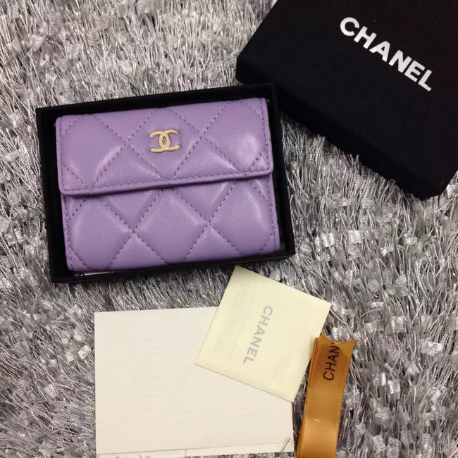 Chanel coin pocket Lambskin Leather A50088 lavender