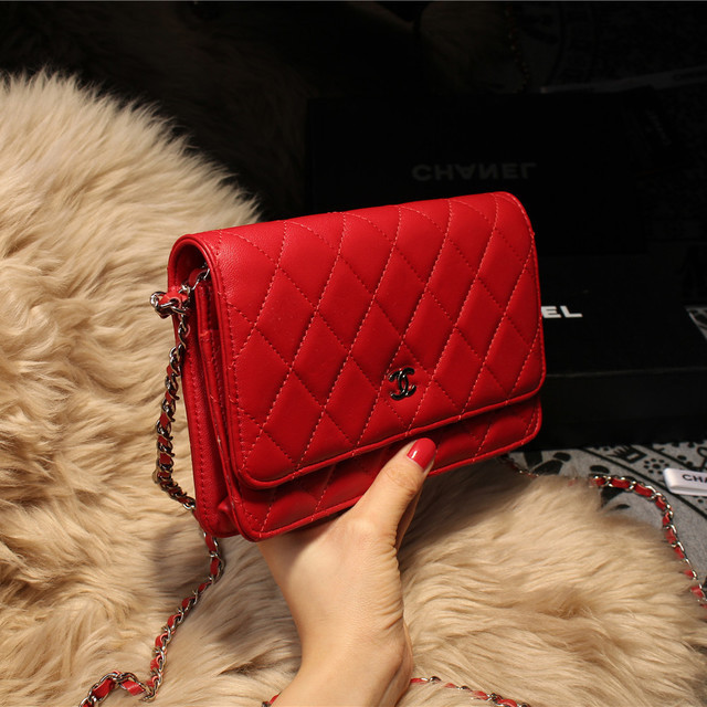 Chanel mini Flap Bag A31157 Red Original Sheepskin Leather