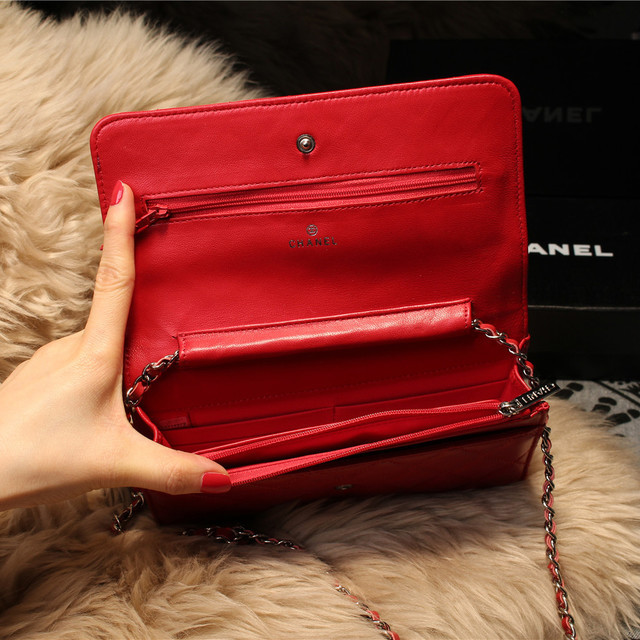 Chanel mini Flap Bag A31157 Red Original Sheepskin Leather