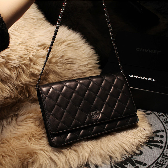 Chanel mini Flap Bag A31158 Black Original Sheepskin Leather