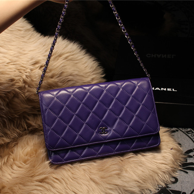 Chanel mini Flap Bag A31158 Purple Original Sheepskin Leather