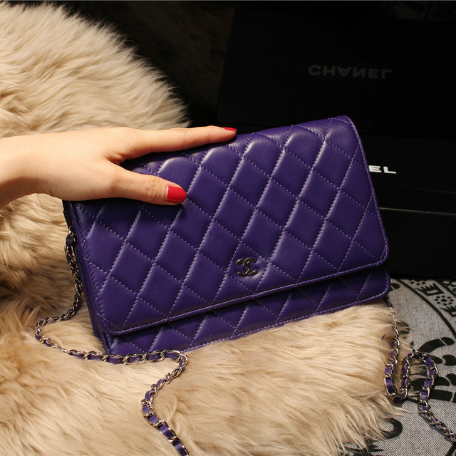 Chanel mini Flap Bag A31158 Purple Original Sheepskin Leather