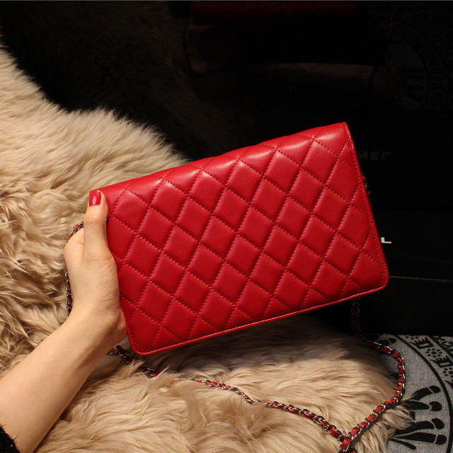 Chanel mini Flap Bag A31158 Red Original Sheepskin Leather