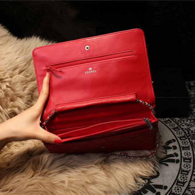 Chanel mini Flap Bag A31158 Red Original Sheepskin Leather