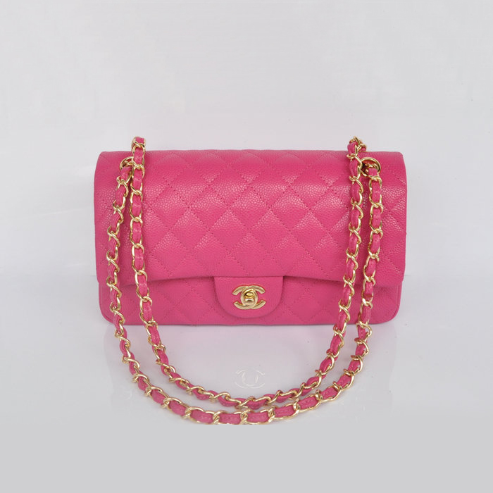 Chanel2.55 Series Flap Bag Caviar Leather 1112 in Rose with Gold Hardware