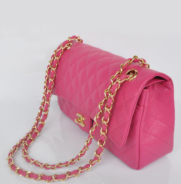 Chanel2.55 Series Flap Bag Caviar Leather 1112 in Rose with Gold Hardware