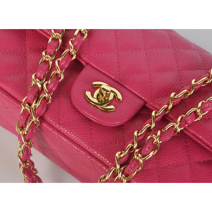 Chanel2.55 Series Flap Bag Caviar Leather 1112 in Rose with Gold Hardware