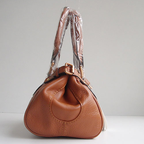 Chloe 50831 Deep Camel Leather Bag with Sparkle Lock