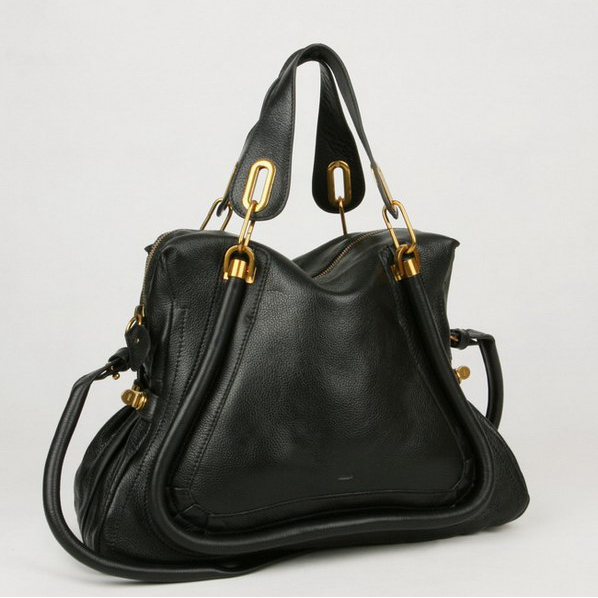 Chloe Paraty Juboo Shoulder Bags Calf Leather Black 29885