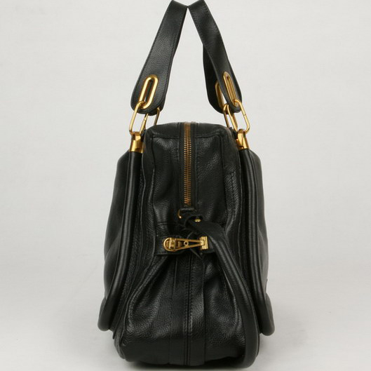 Chloe Paraty Juboo Shoulder Bags Calf Leather Black 29885