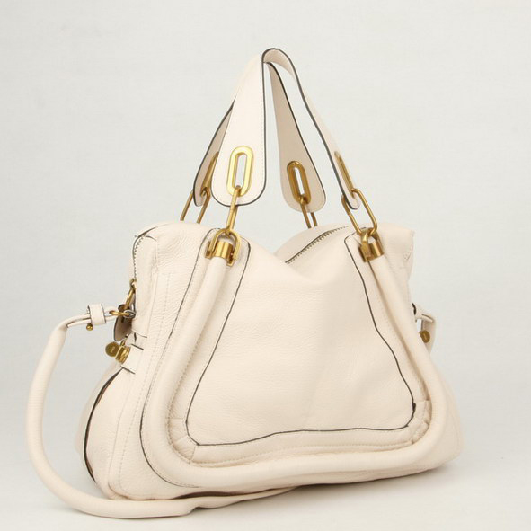 Chloe Paraty Shoulder Bags Calf Leather Beige 29883