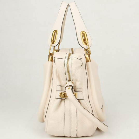 Chloe Paraty Shoulder Bags Calf Leather Beige 29883