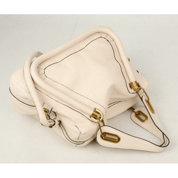 Chloe Paraty Shoulder Bags Calf Leather Beige 29883