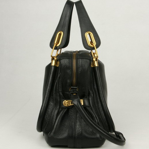 Chloe Paraty Shoulder Bags Calf Leather Black 29883