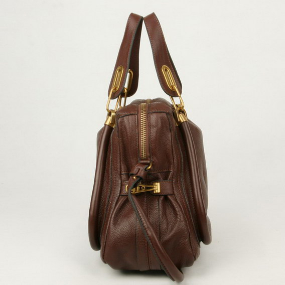 Chloe Paraty Shoulder Bags Calf Leather Brown 29883