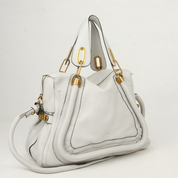 Chloe Paraty Shoulder Bags Calf Leather Gray 29883