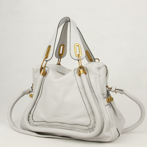 Chloe Paraty Shoulder Bags Calf Leather Gray 29883