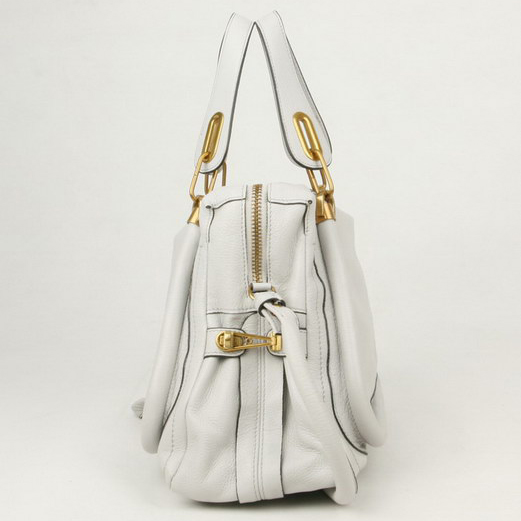 Chloe Paraty Shoulder Bags Calf Leather Gray 29883