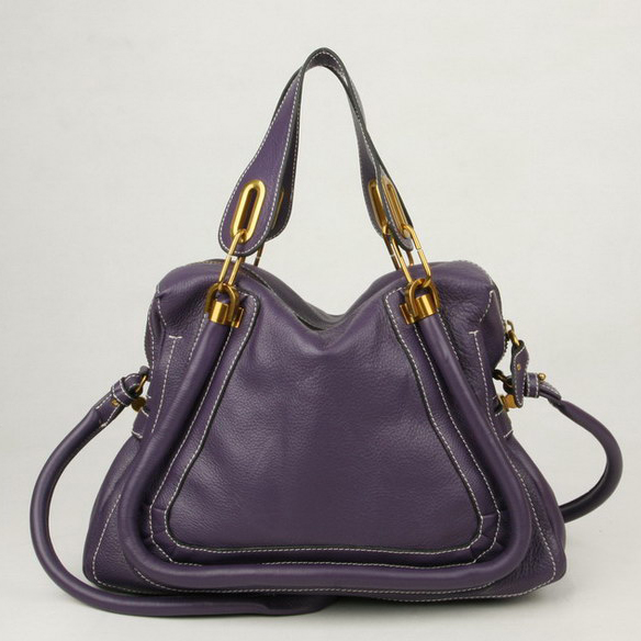 Chloe Paraty Shoulder Bags Calf Leather Purple 29883