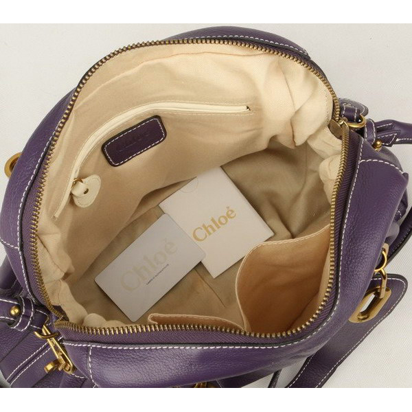 Chloe Paraty Shoulder Bags Calf Leather Purple 29883