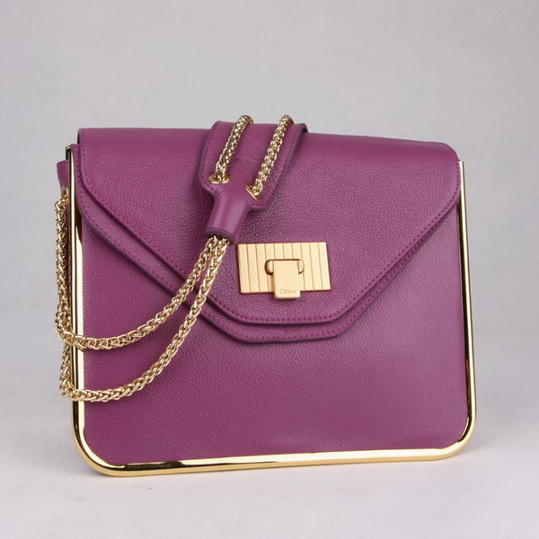 Chloe Sally Shoulder Bags Calf Leather Light Purple 508914