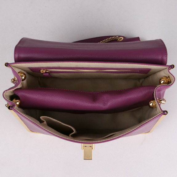 Chloe Sally Shoulder Bags Calf Leather Light Purple 508914