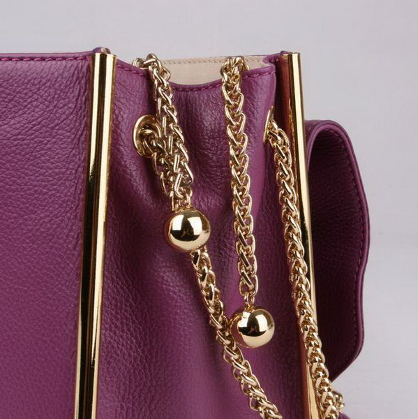 Chloe Sally Shoulder Bags Calf Leather Light Purple 508914