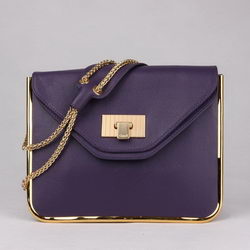 Chloe Sally Shoulder Bags Calf Leather Purple 508914