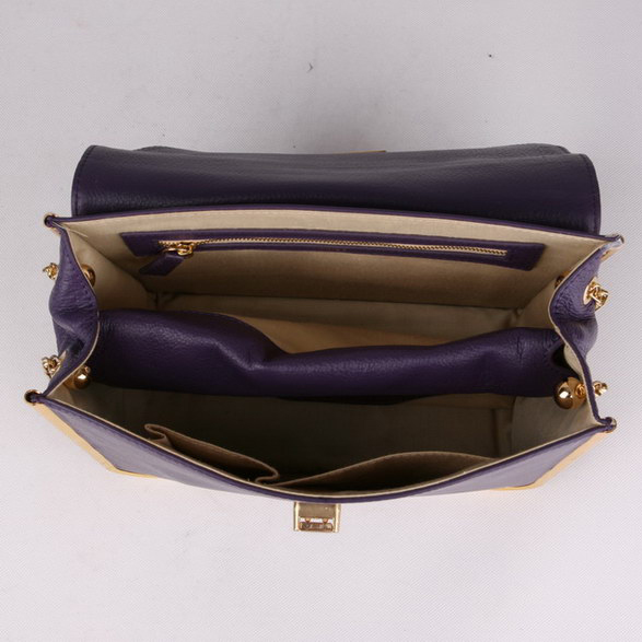 Chloe Sally Shoulder Bags Calf Leather Purple 508914