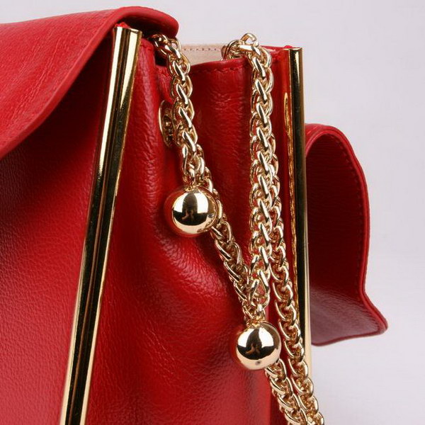 Chloe Sally Shoulder Bags Calf Leather Red 508914