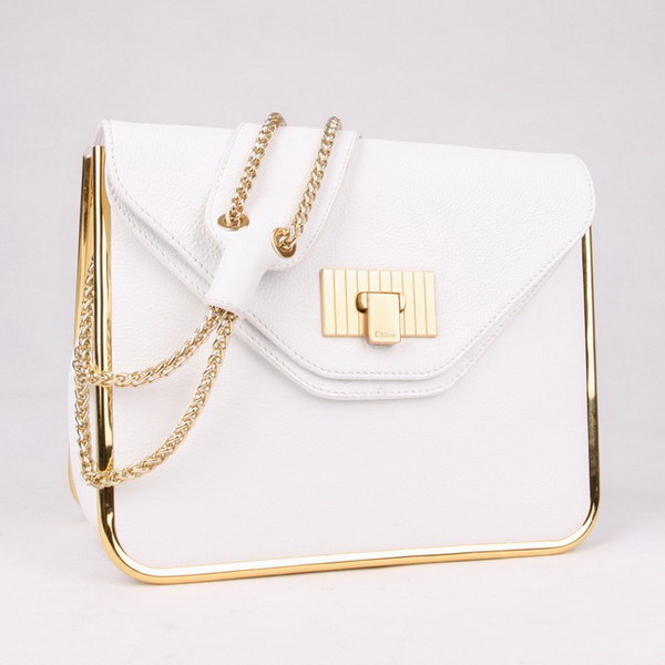 Chloe Sally Shoulder Bags Calf Leather White 508914