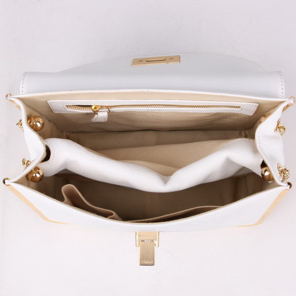 Chloe Sally Shoulder Bags Calf Leather White 508914