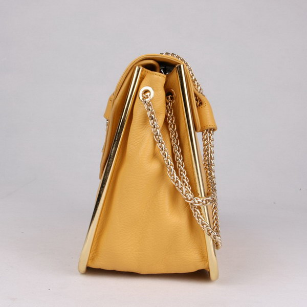 Chloe Sally Shoulder Bags Calf Leather Yellow 508914