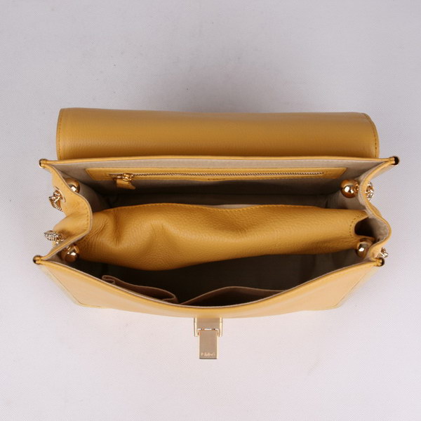 Chloe Sally Shoulder Bags Calf Leather Yellow 508914