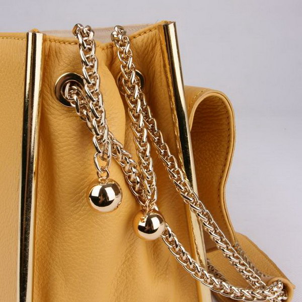 Chloe Sally Shoulder Bags Calf Leather Yellow 508914