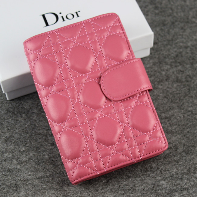 Dior Bi-Fold Wallet Sheepskin Leather DS023 Pink