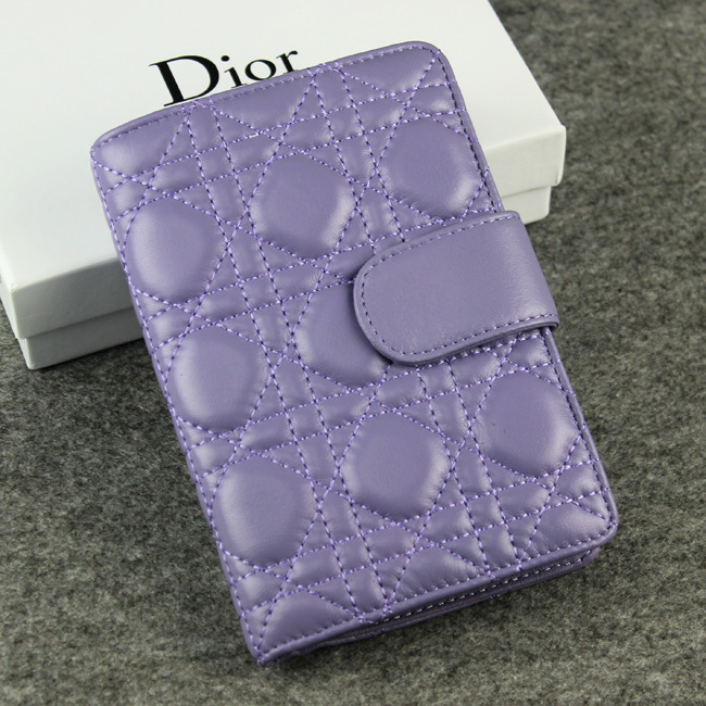 Dior Bi-Fold Wallet Sheepskin Leather DS023 Purple