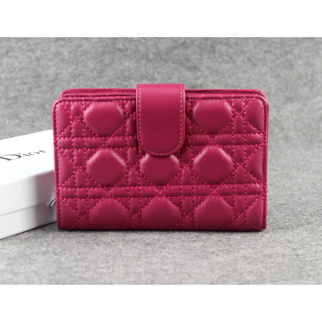 Dior Bi-Fold Wallet Sheepskin Leather DS023 Rose