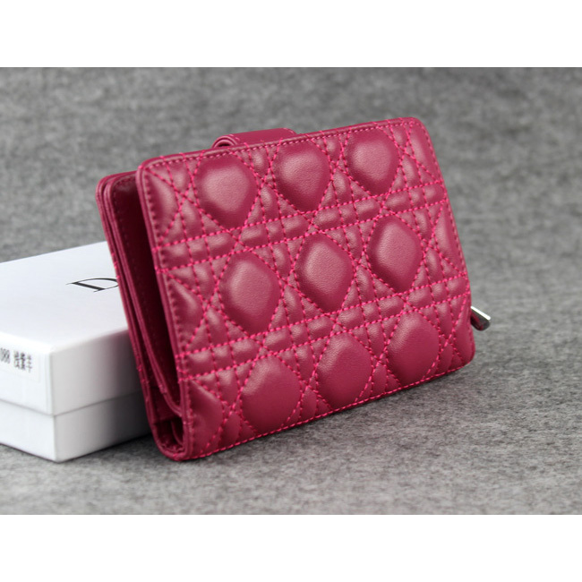 Dior Bi-Fold Wallet Sheepskin Leather DS023 Rose