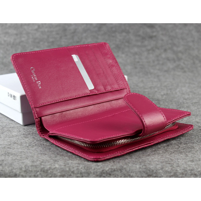 Dior Bi-Fold Wallet Sheepskin Leather DS023 Rose