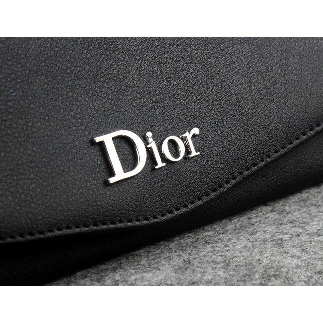 Dior Cowhide Leather Long Leather Wallet 1056 Black