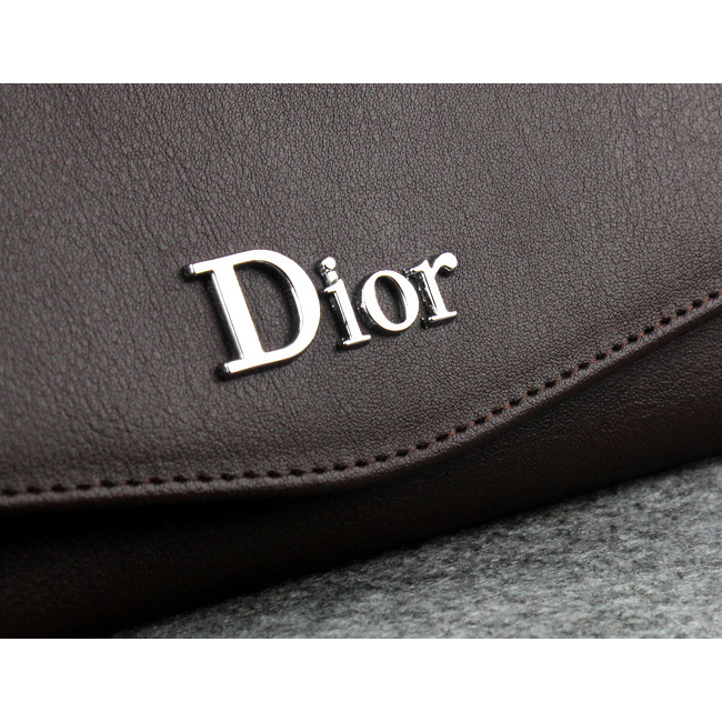 Dior Cowhide Leather Long Leather Wallet 1056 Coffee