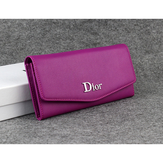 Dior Cowhide Leather Long Leather Wallet 1056 Rose