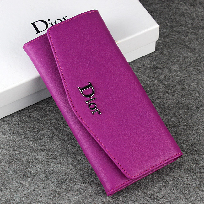 Dior Cowhide Leather Long Leather Wallet 1056 Rose