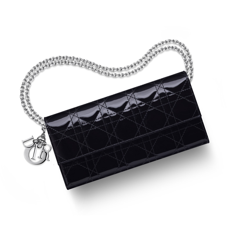 Dior Croisiere wallet in black patent calfskin