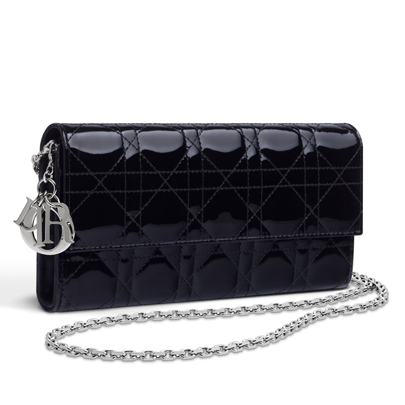 Dior Croisiere wallet in black patent calfskin