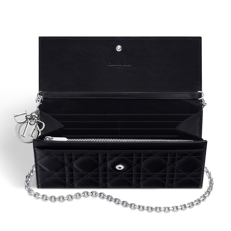 Dior Croisiere wallet in black patent calfskin