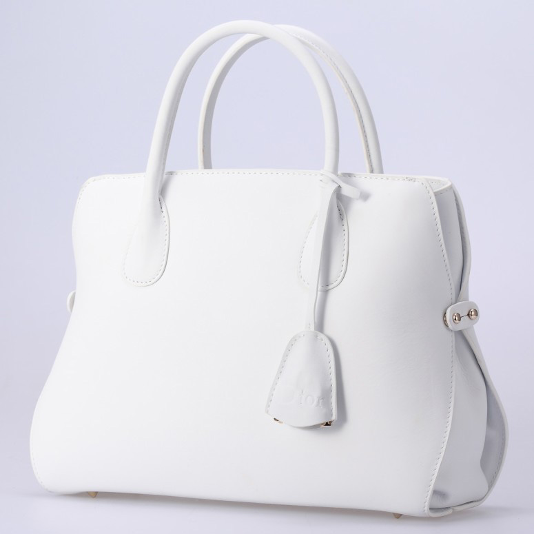 Dior DiorBar Small Top Handle Bag Calf Leather D033 White