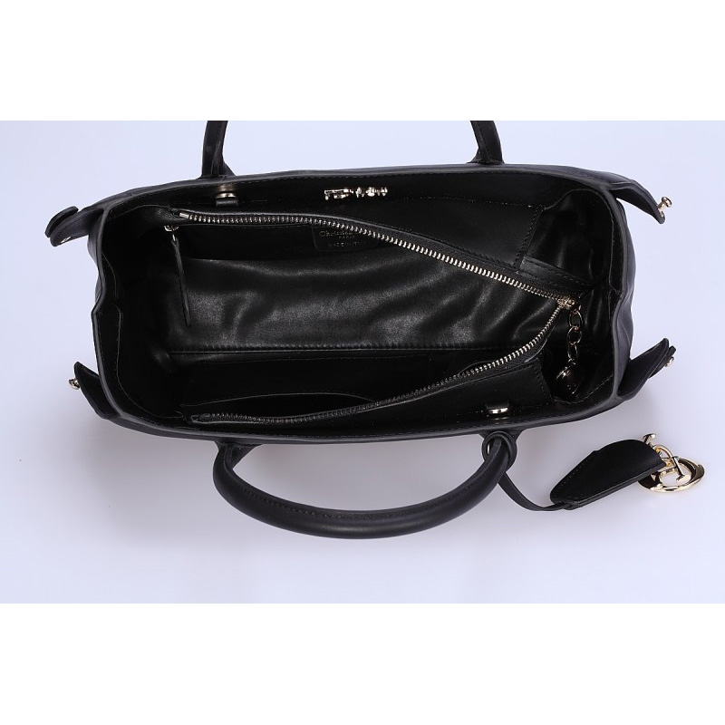 Dior DiorBar Top Handle Bag Calf Leather D033 Black