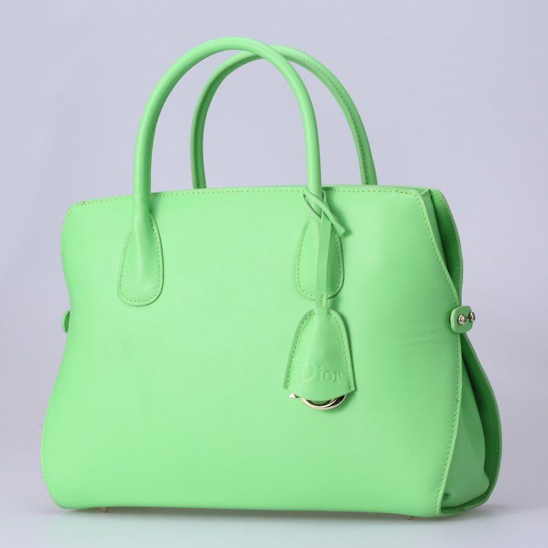 Dior DiorBar Top Handle Bag Calf Leather D033 Fluorescent Green